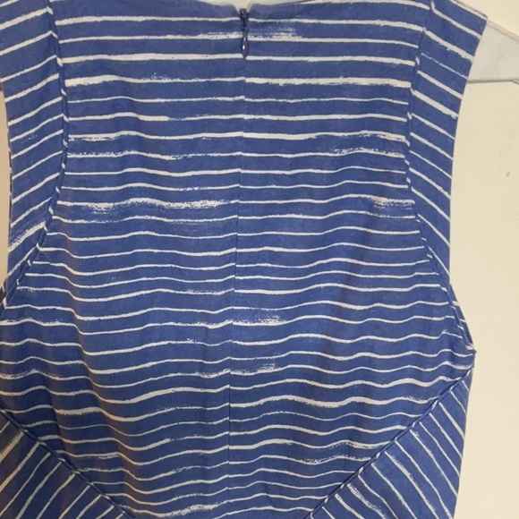 Gap dress blue and white with pockets mooth linen-cotton weave, lining in bodice - Picture 6 of 9